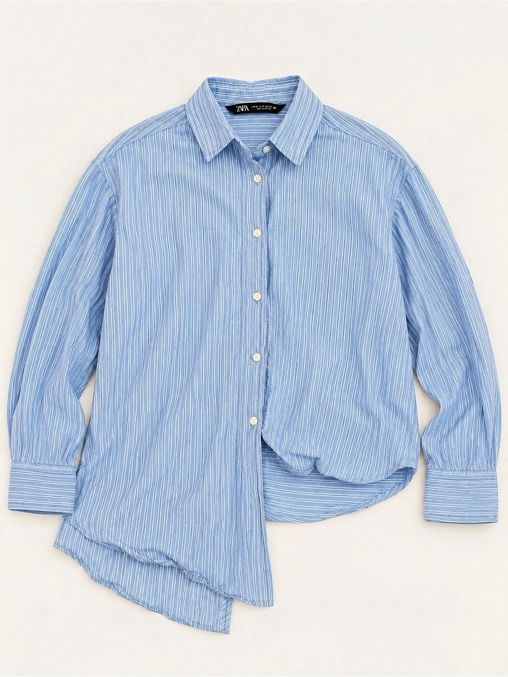 Zara Striped Button Down Blue & White Size Medium Like New